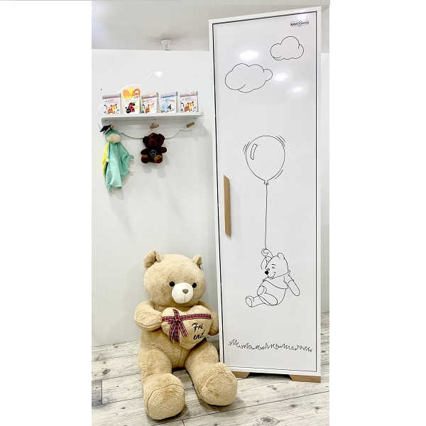 Armoire bebe une porte blanc bois