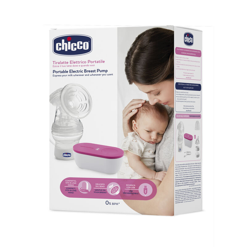 CHICCO Tire-lait maternel électrique portable Voyage Rose USB