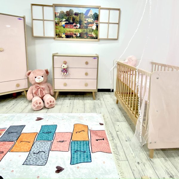 Chambre complète Rose en bois pour fille